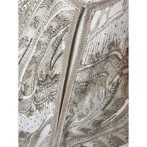 Chico's Womens Baroque Embellished Cardigan Sweater Short Sleeve Cream Size 0/S - Picture 5 of 9